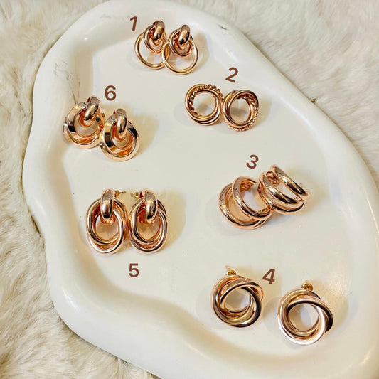 Chunky Rosegold Earrings