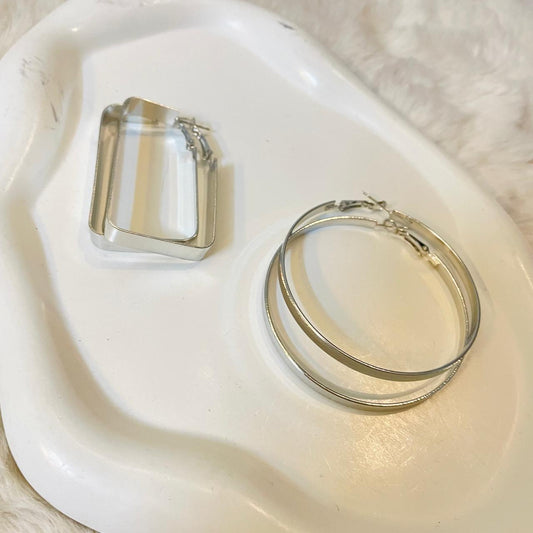 Statement Silver Hoops