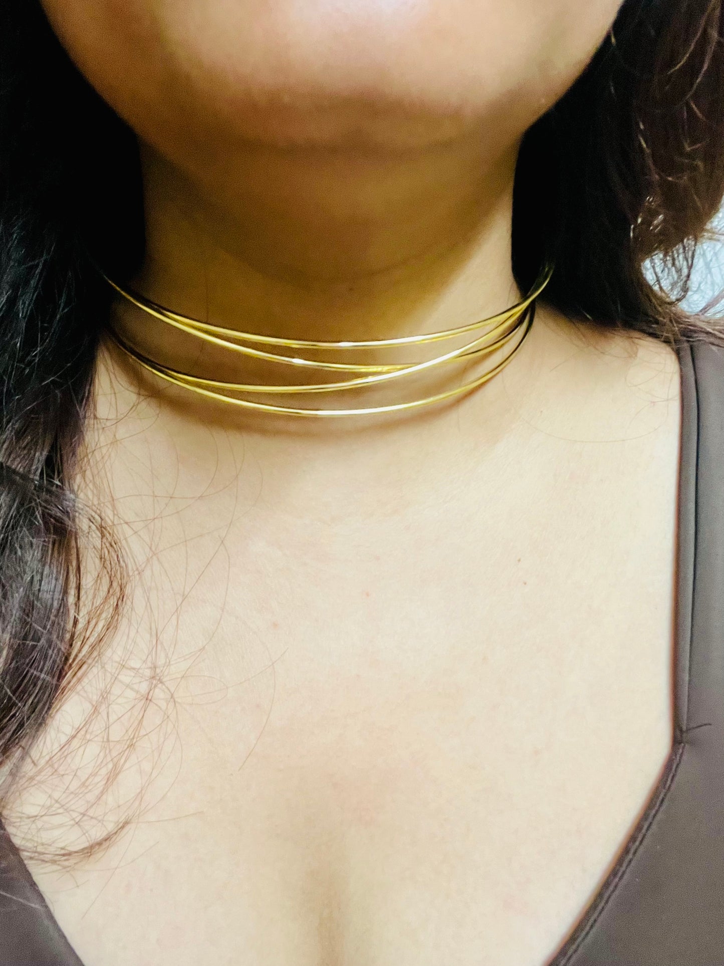 Criss Cross Golden Choker