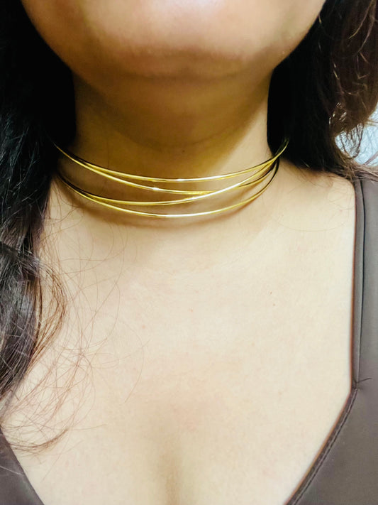 Criss Cross Golden Choker