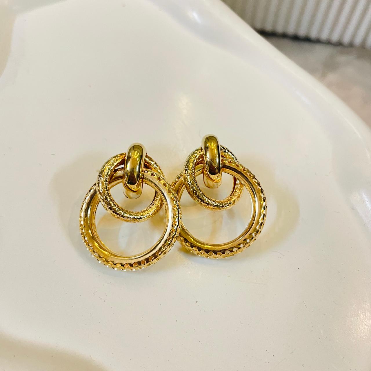 Gold Double Trouble Earrings