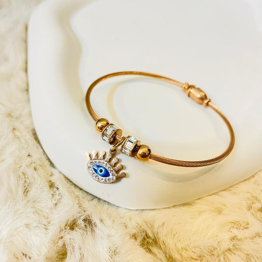 Studded Evil Eye Bangle