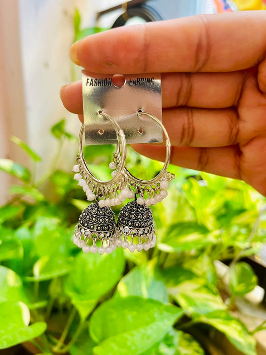 Oxidised  Bali Jhumka