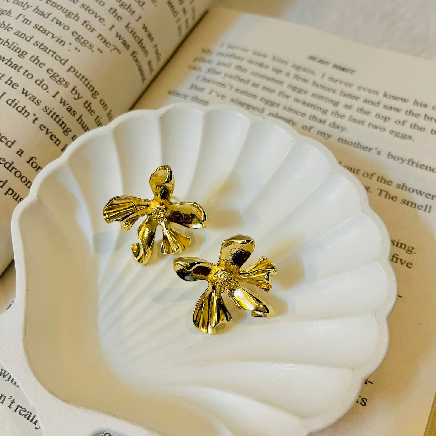 Golden Flower Studs