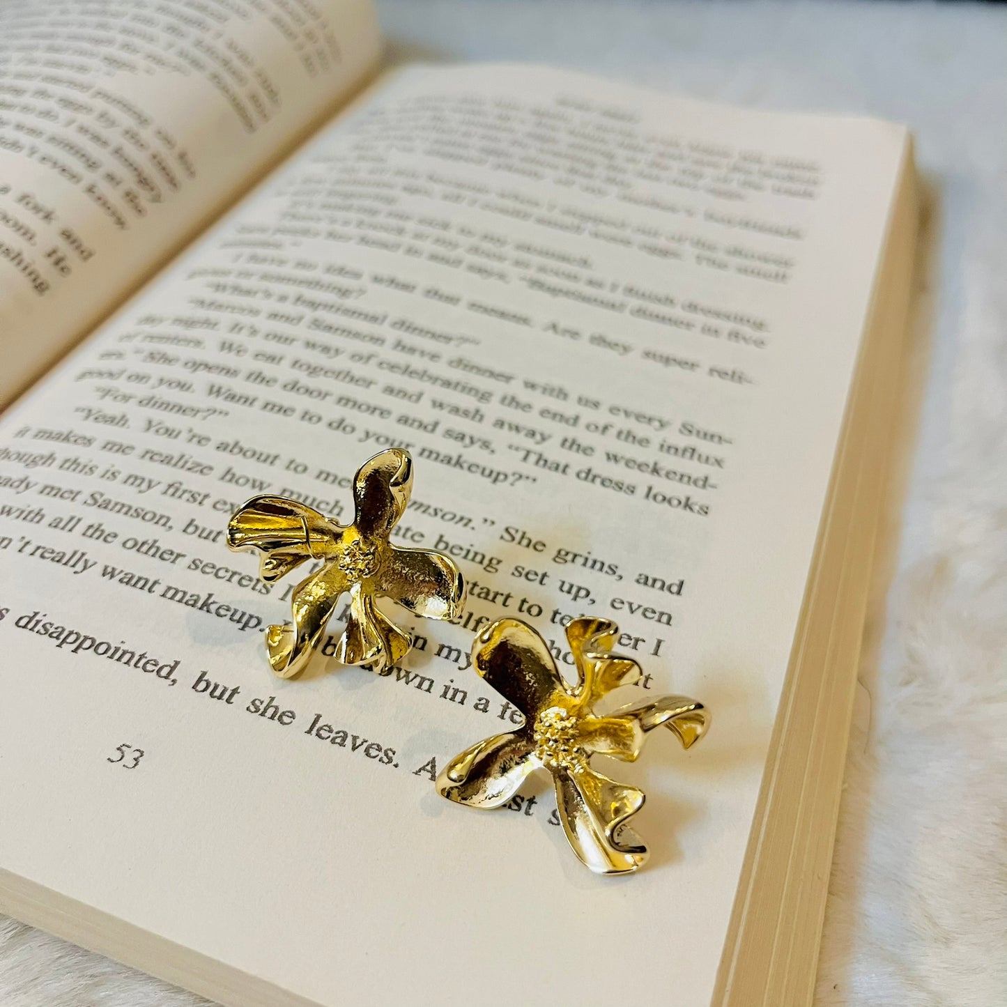 Golden Flower Studs