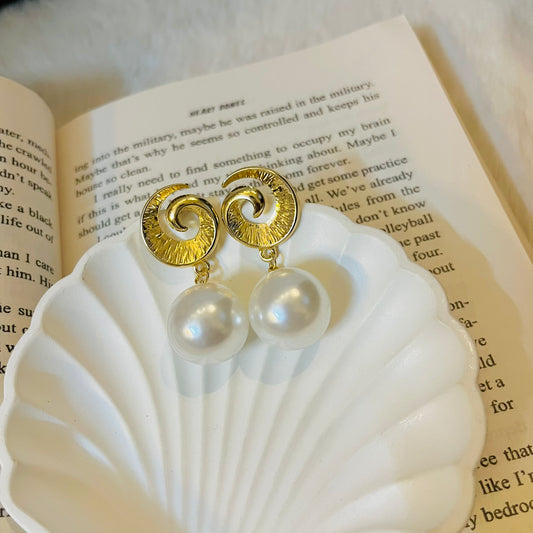 Spiral Pearl Earrings