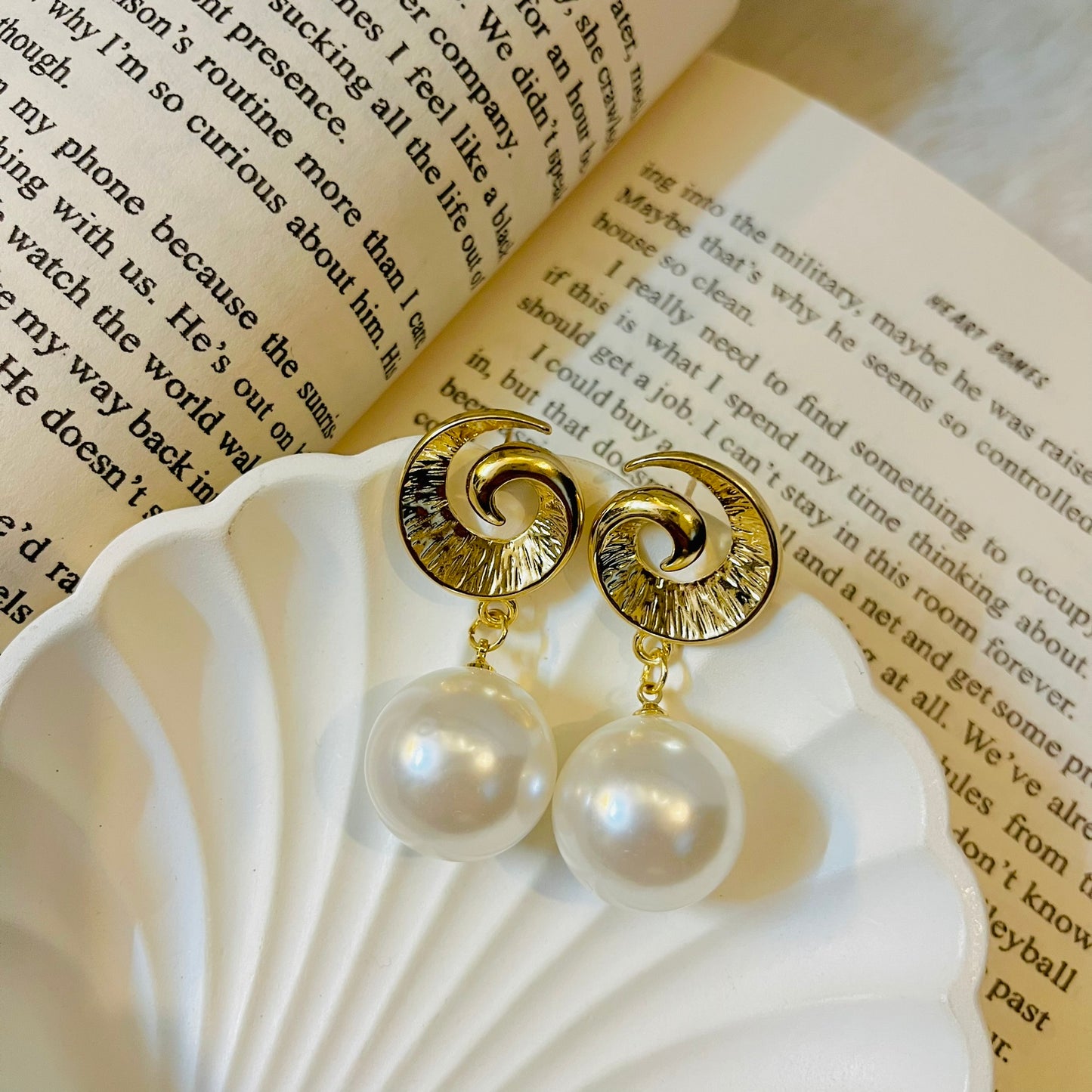 Spiral Pearl Earrings