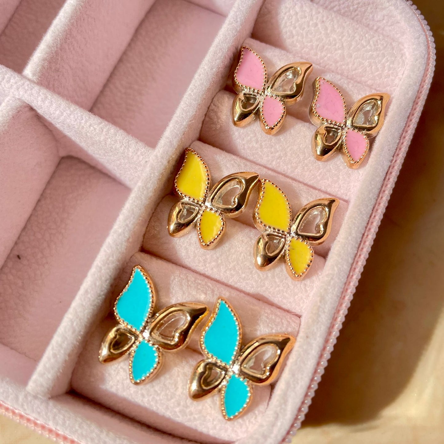 Golden Butterfly Studs