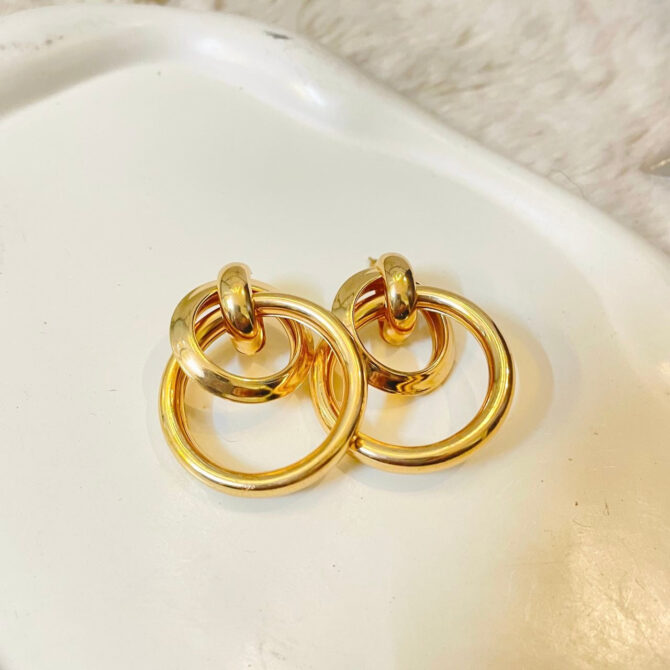 Chunky Golden Earrings - Image 2