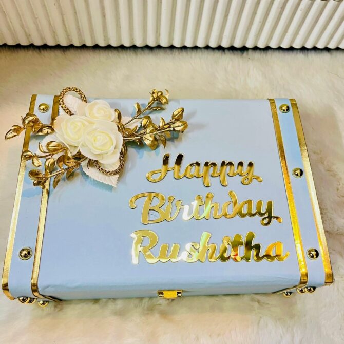 Premium Happy Birthday Box with Name - Image 4