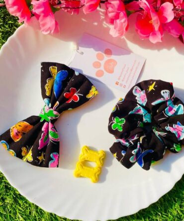 Black Butterfly Bow+Scrunchie