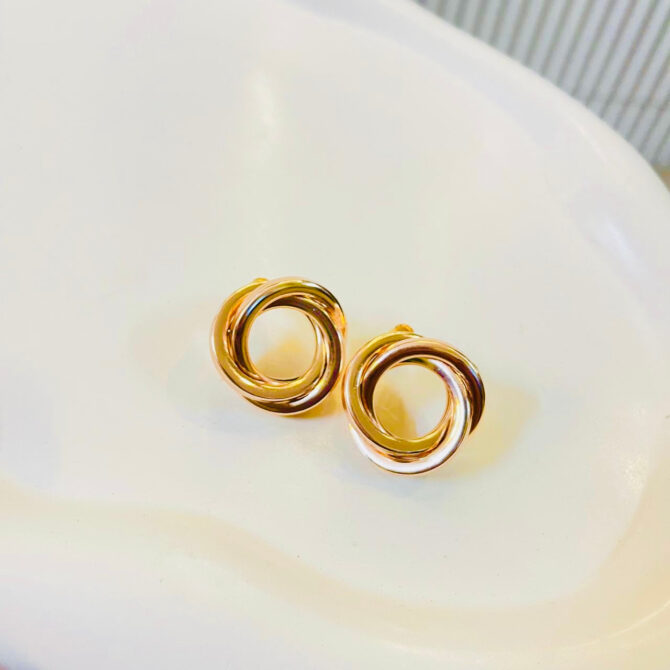 Chunky Rosegold Earrings - Image 5