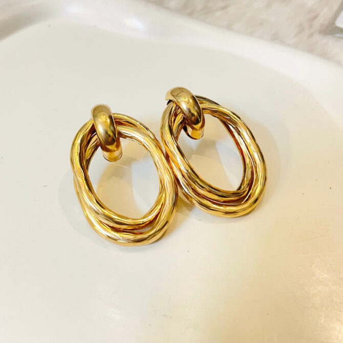 Chunky Golden Earrings - Image 3