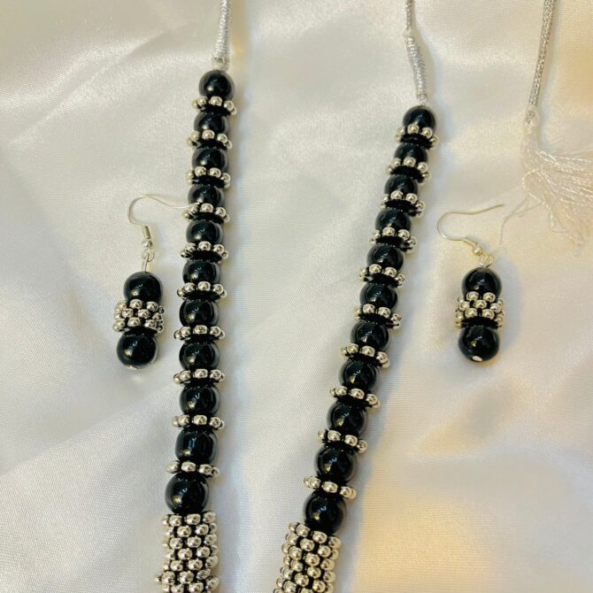 Silver Chakra Oxidised Jewellery Set - Image 3